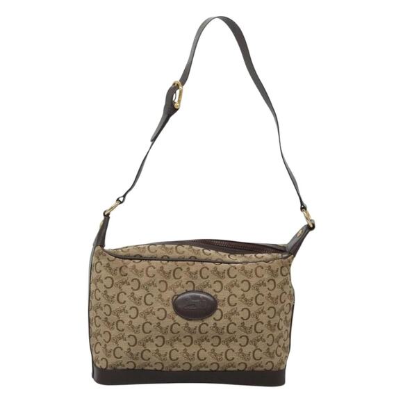 CELINE C Sulky Shoulder Bag Canvas Brown Gold - Picture 2 of 12